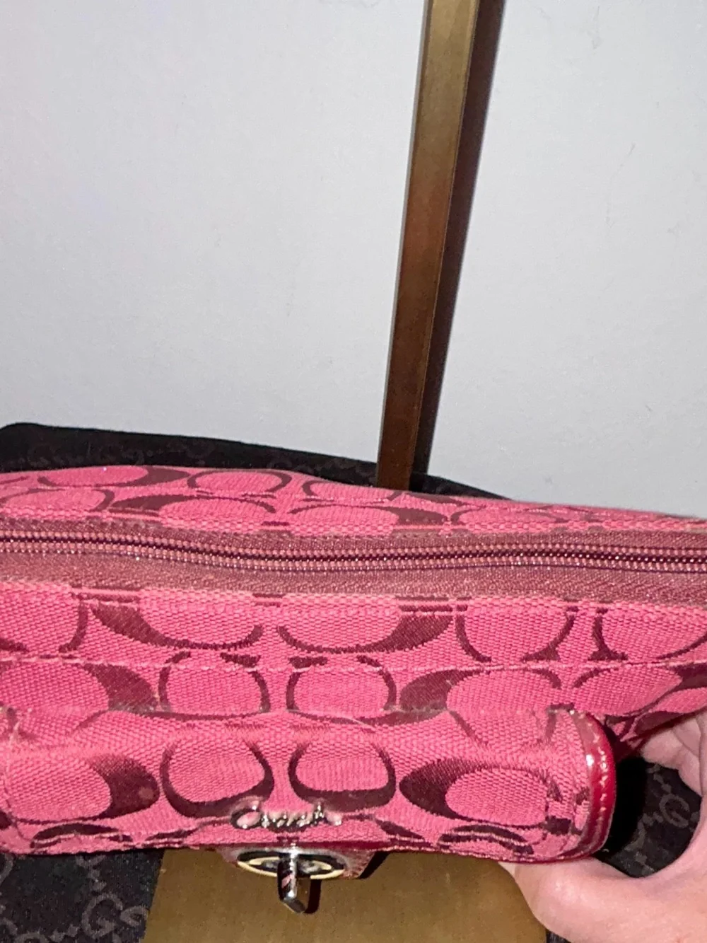 Coach Signature Swingpack Crossbody Bag in Red/Burgundy